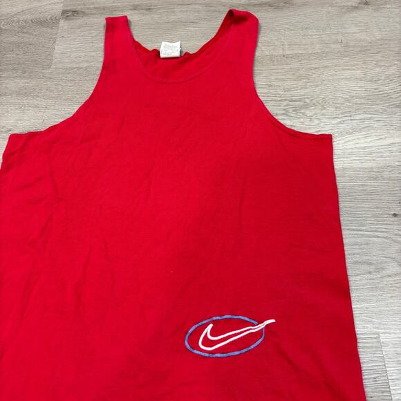 Rare Vintage 90s Nike Embroidered Swoosh Muscle Beach Tank Top Medium - Picture 2 of 11